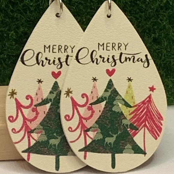 Christmas Earring, Christmas Tree Earring, Holiday Earring, Gift Idea, Tree - Picture 3 of 6